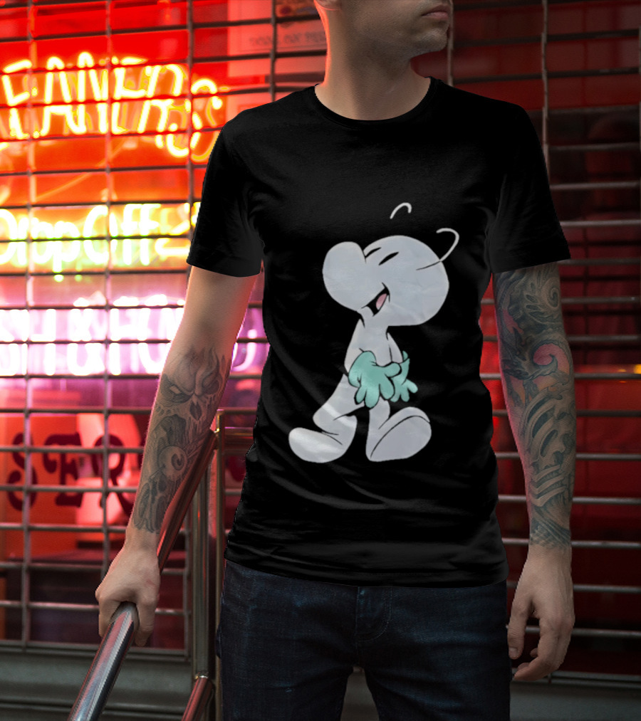 Fone Bone Character In Green Gloves Vintage Comic Style Bone Series T-Shirt