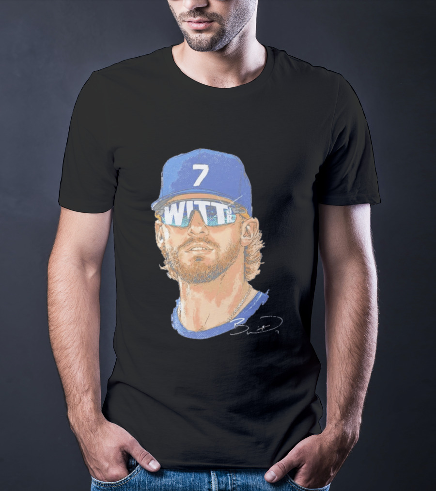 Bobby Witt Jr Kansas City Royals Sunglasses Blue Cap Number 7 T-Shirt