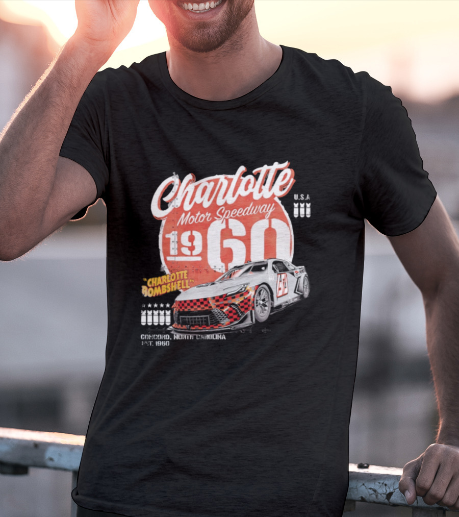 Charlotte Motor Speedway 1960 Bombshell Classic Racing USA T-Shirt