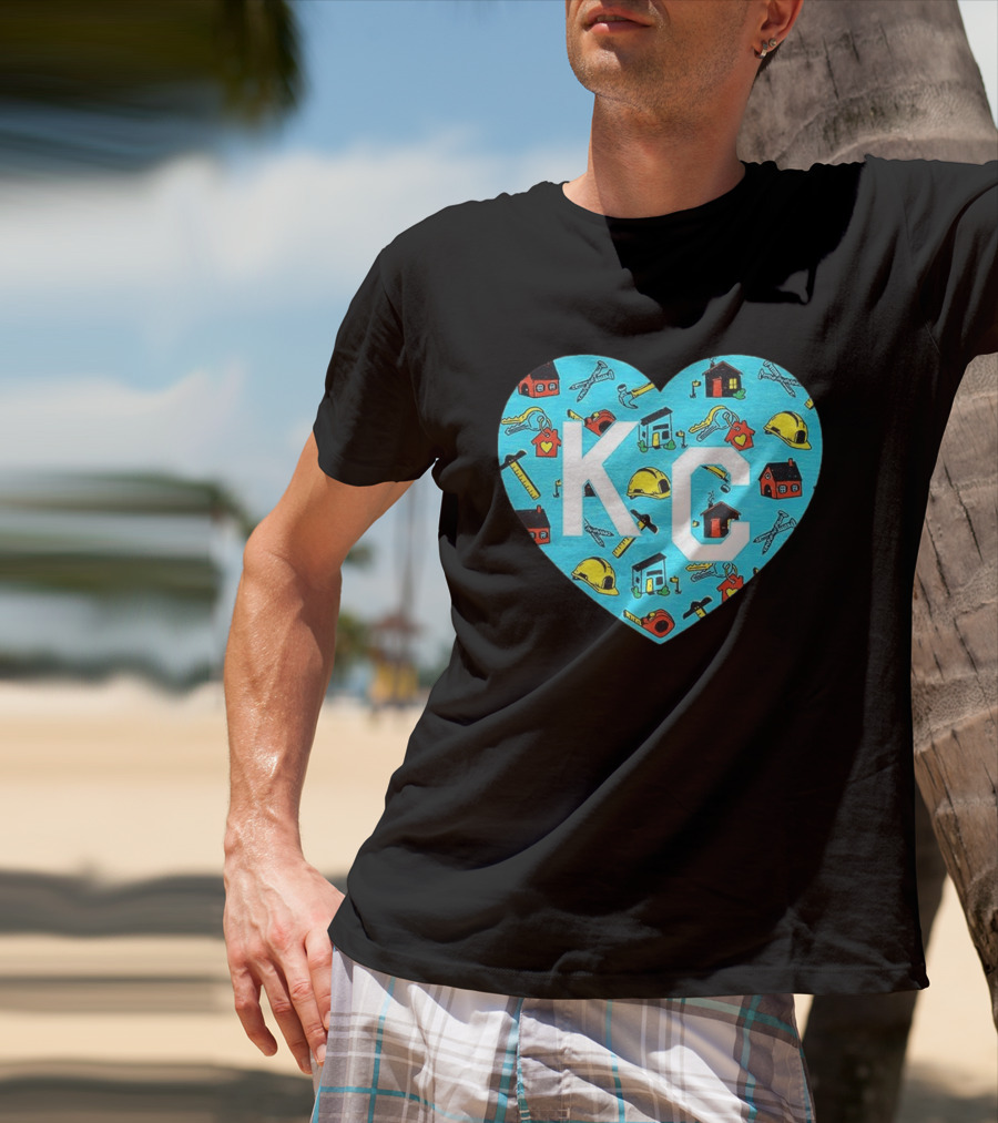 Habitat For Humanity Kansas City KC Heart With Tools And Houses T-Shirt