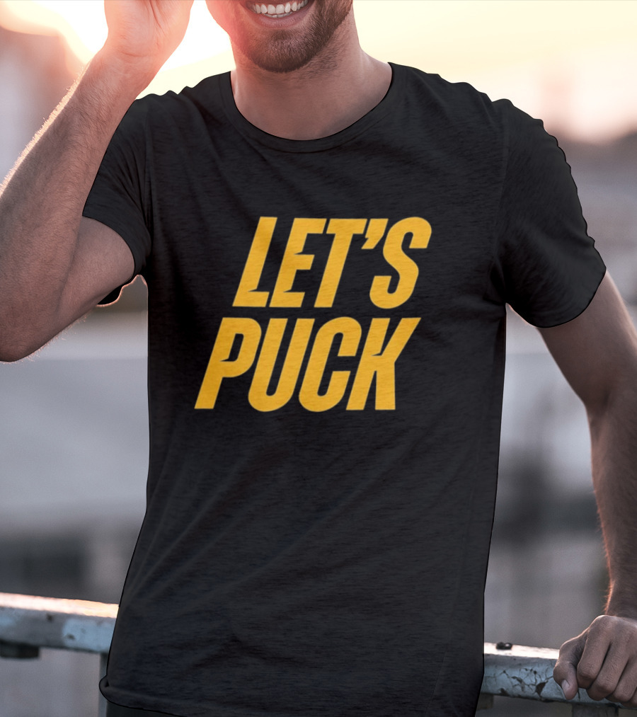 Heated Rivalry Let's Puck Bold Yellow T-Shirt