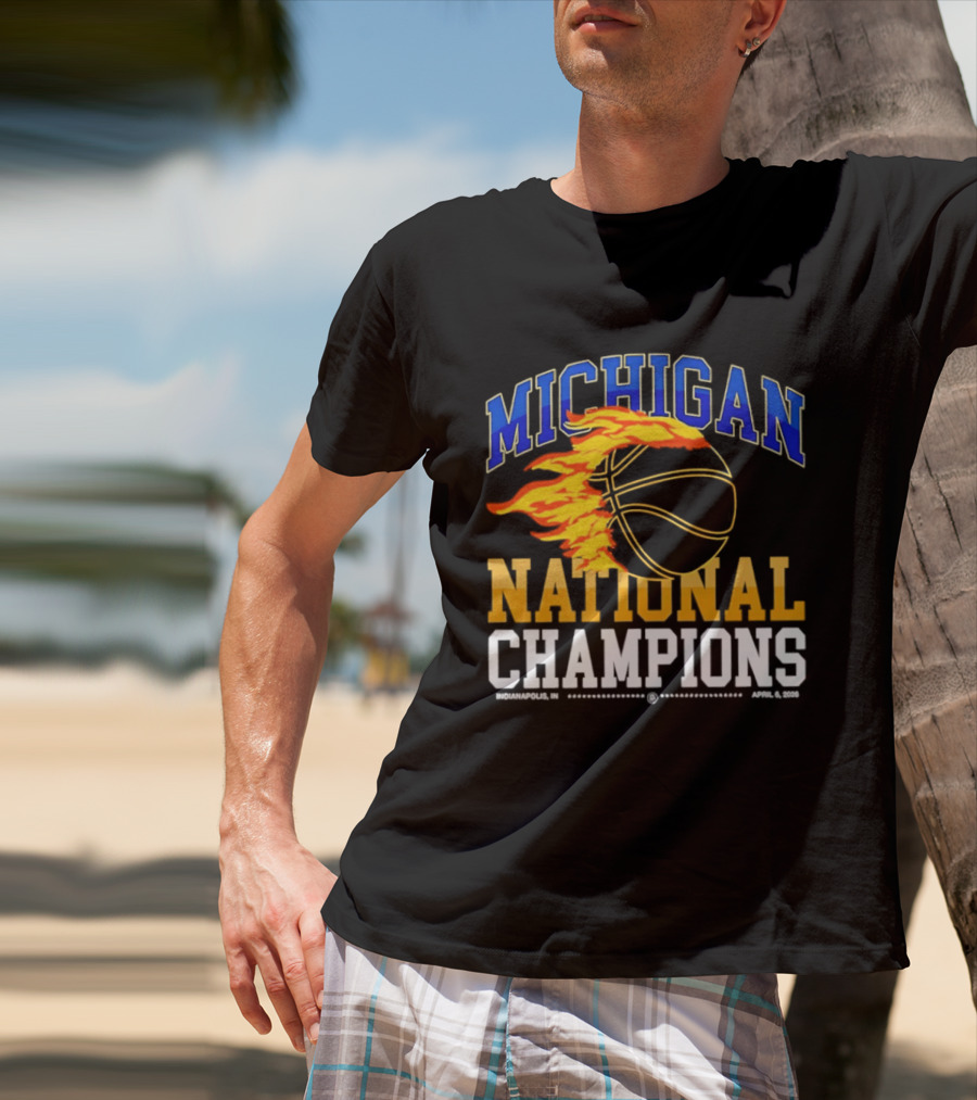 Michigan Basketball National Champions Fireball T-Shirt