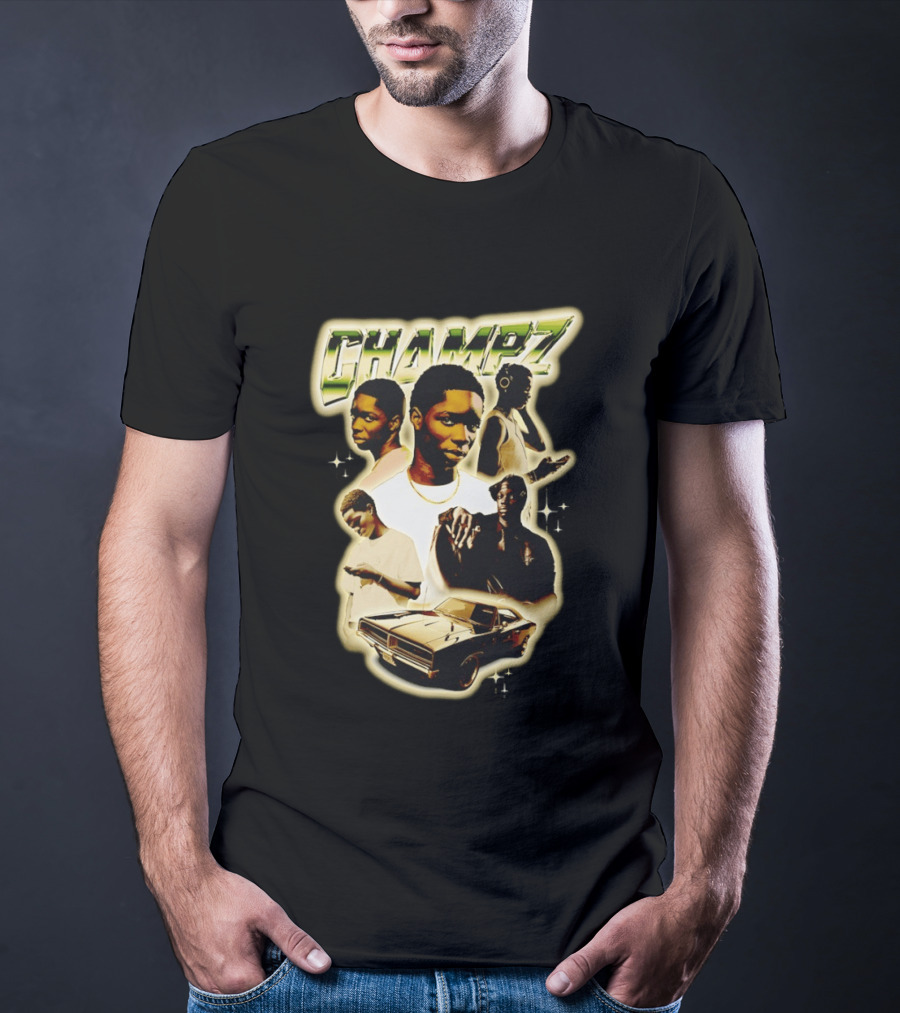 Champz Musical Artist Retro Style Car And Portraits T-Shirt