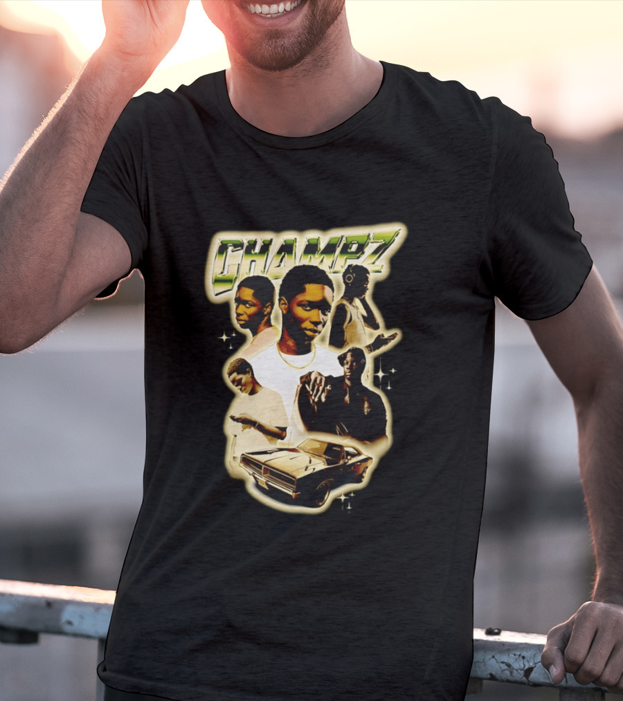 Champz Musical Artist Retro Style Car And Portraits T-Shirt