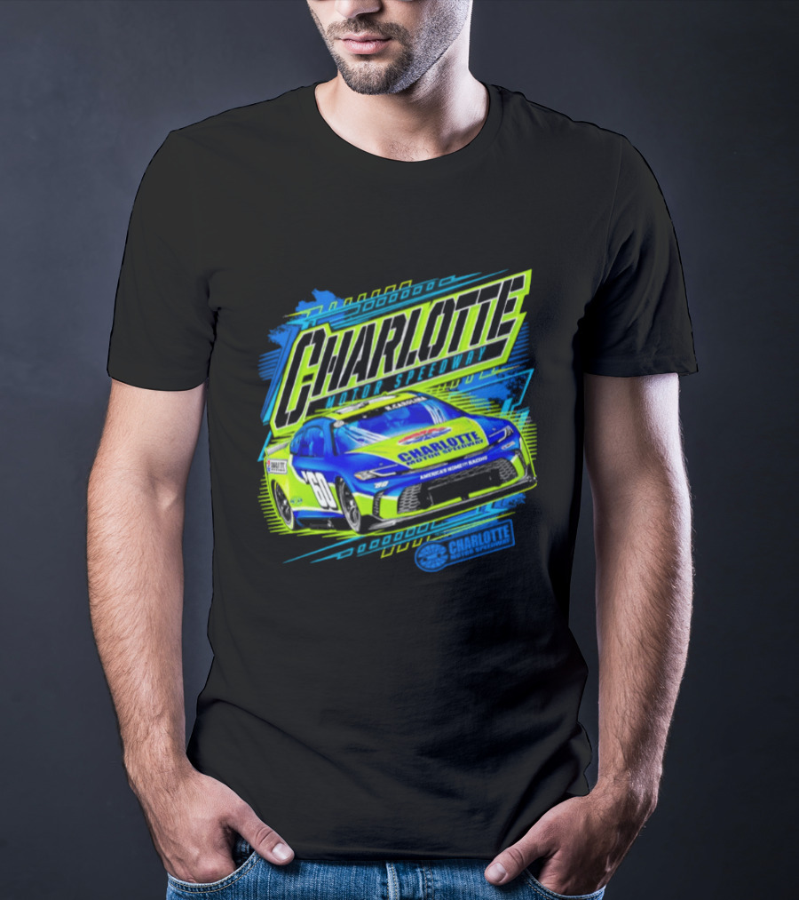 Charlotte Motor Speedway Neon Car Racing Experience T-Shirt
