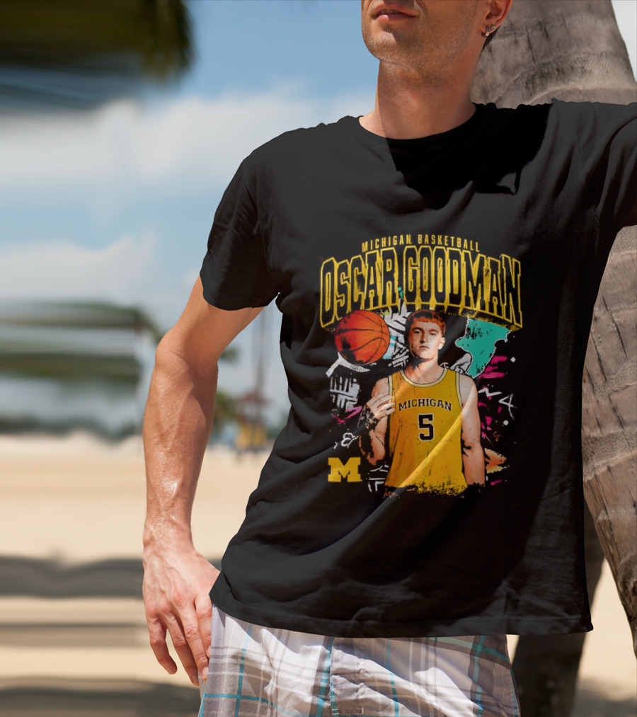 Oscar Goodman 5 Michigan Basketball Wolverines Player 2026 T-Shirt