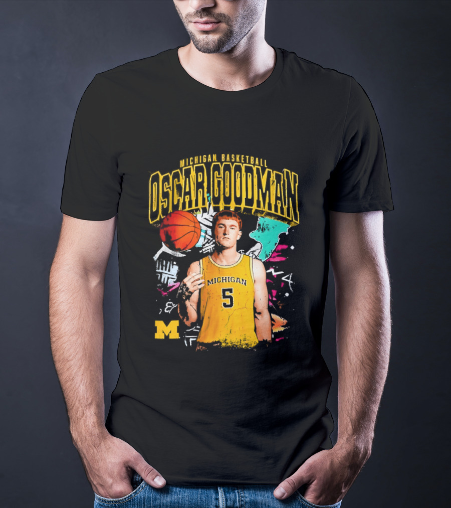 Oscar Goodman 5 Michigan Basketball Wolverines Player 2026 T-Shirt