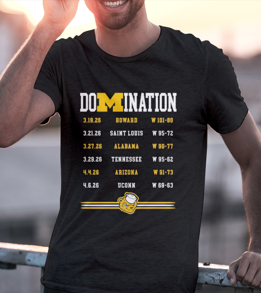 Domination Michigan Wolverines Howard Saint Louis Alabama Tennessee Arizona UConn Basketball Victories T-Shirt