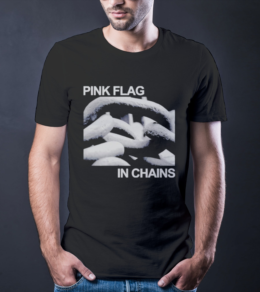 Pink Flag In Chains Bold Chain T-Shirt