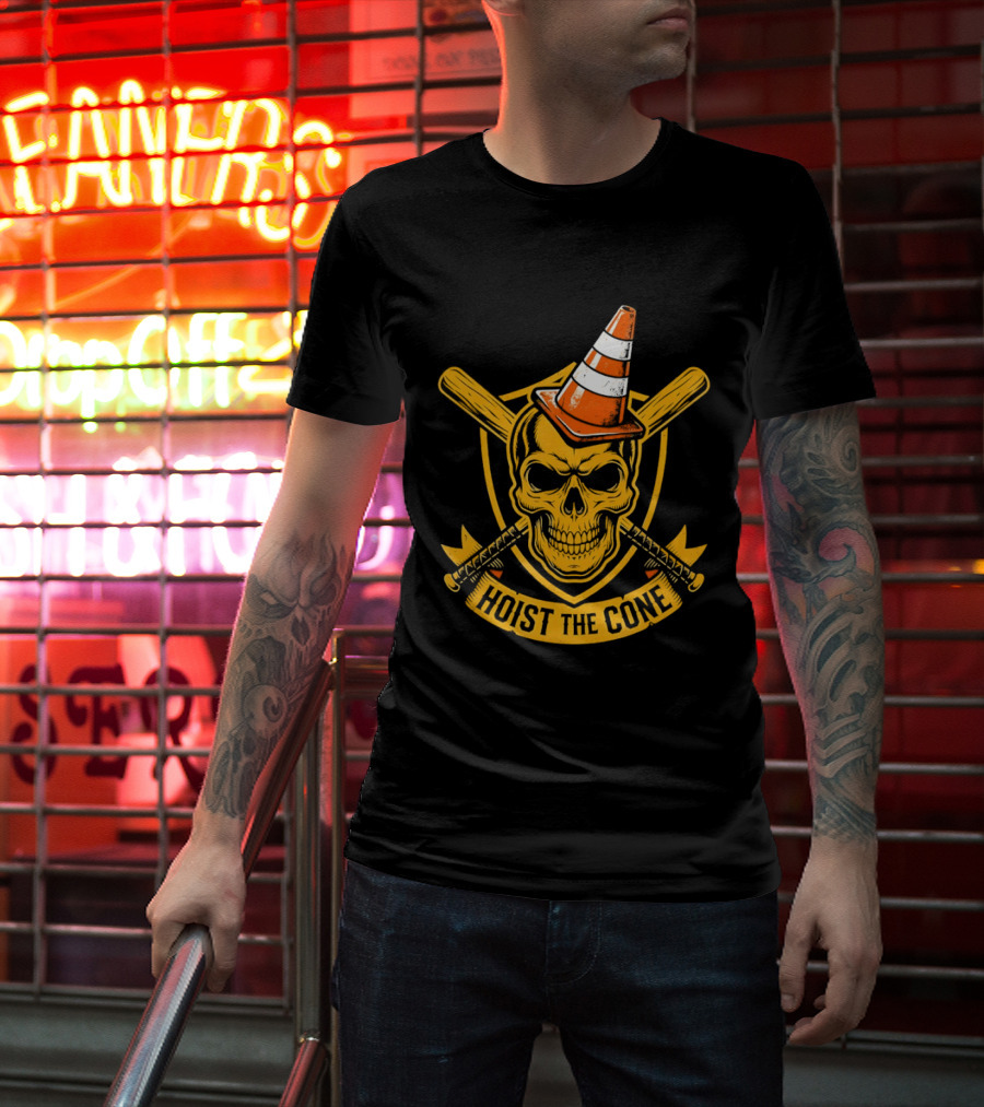 Pittsburgh Pirates Skull Traffic Cone Hat Hoist The Cone T-Shirt