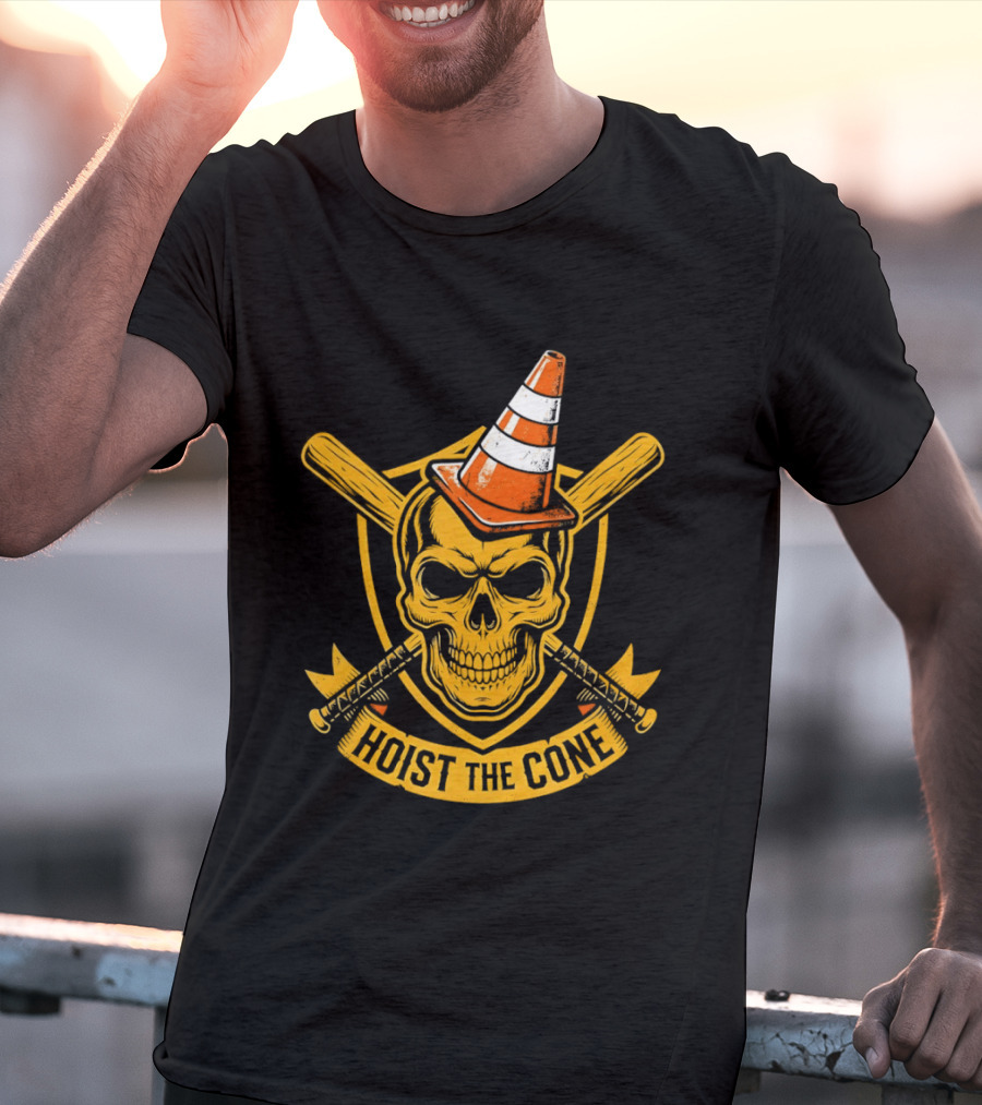 Pittsburgh Pirates Skull Traffic Cone Hat Hoist The Cone T-Shirt