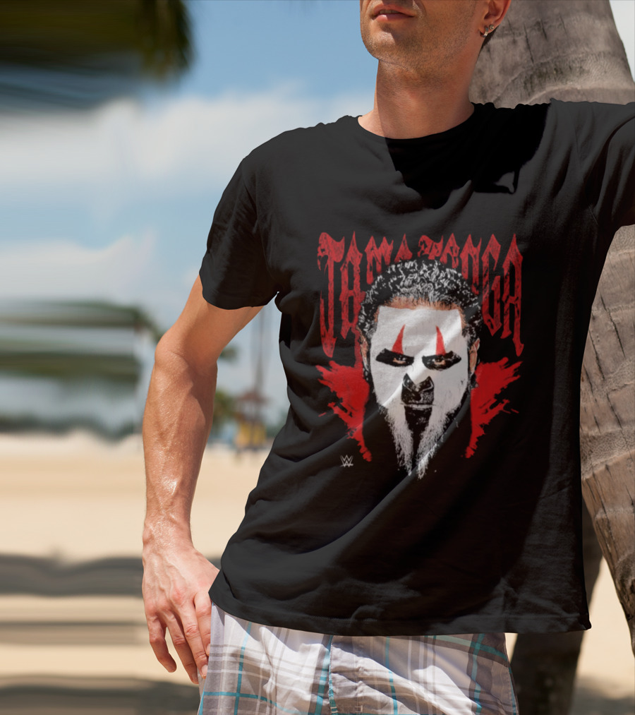 Tama Tonga WWE White Face Paint Red Scream T-Shirt