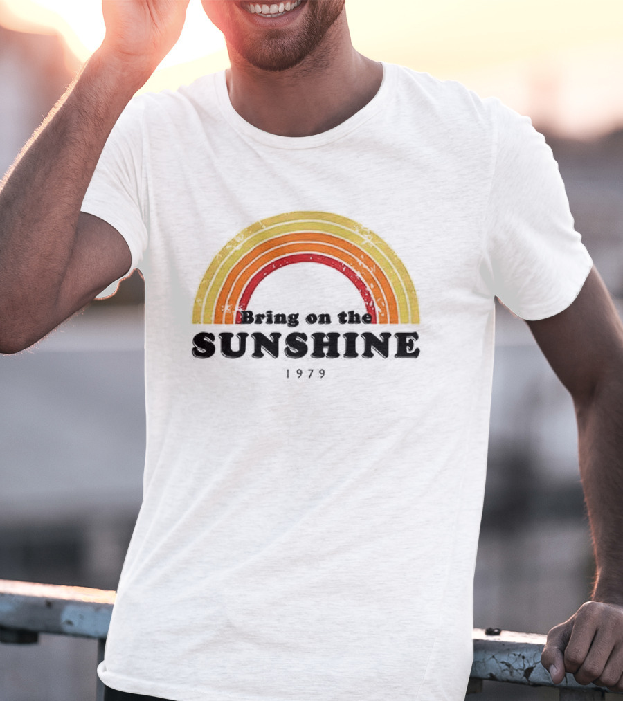 Bring On The Sunshine 1979 Retro Rainbow Ringer T-Shirt