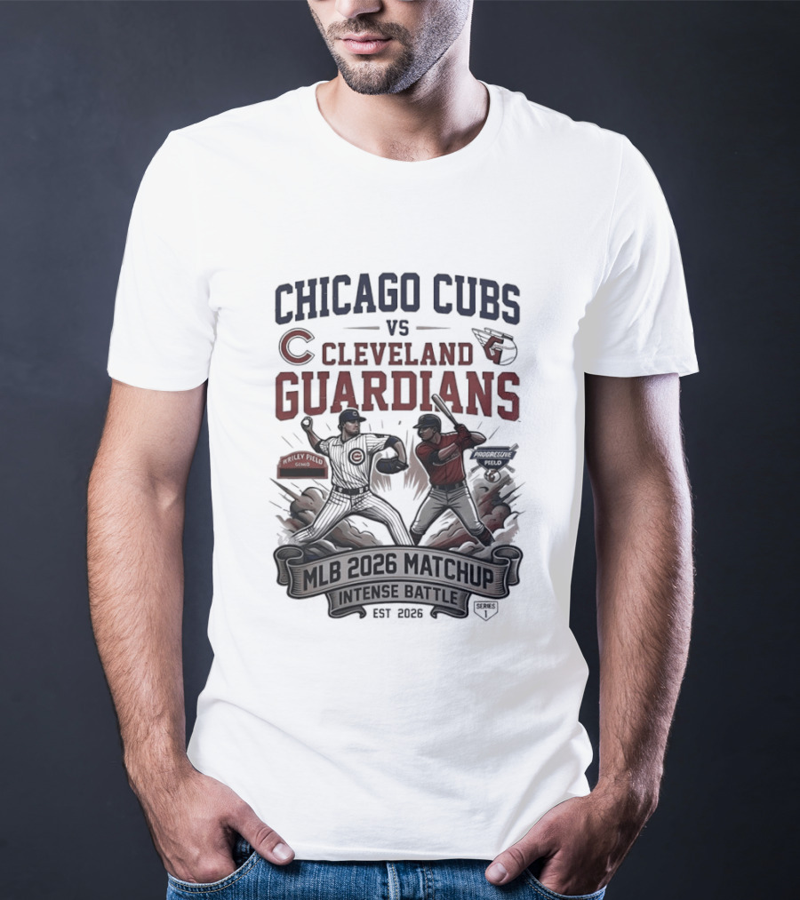 Chicago Cubs Vs Cleveland Guardians MLB 2026 Matchup Intense Battle Est 2026 T-Shirt