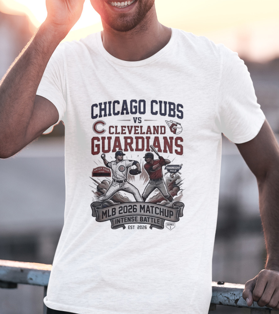 Chicago Cubs Vs Cleveland Guardians MLB 2026 Matchup Intense Battle Est 2026 T-Shirt
