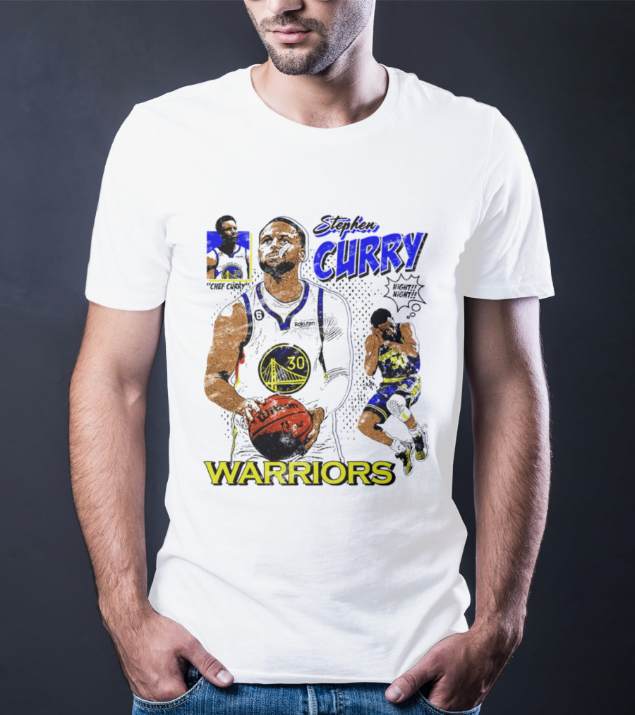 Stephen Curry Golden State Warriors Comic Style Basketball T-Shirt