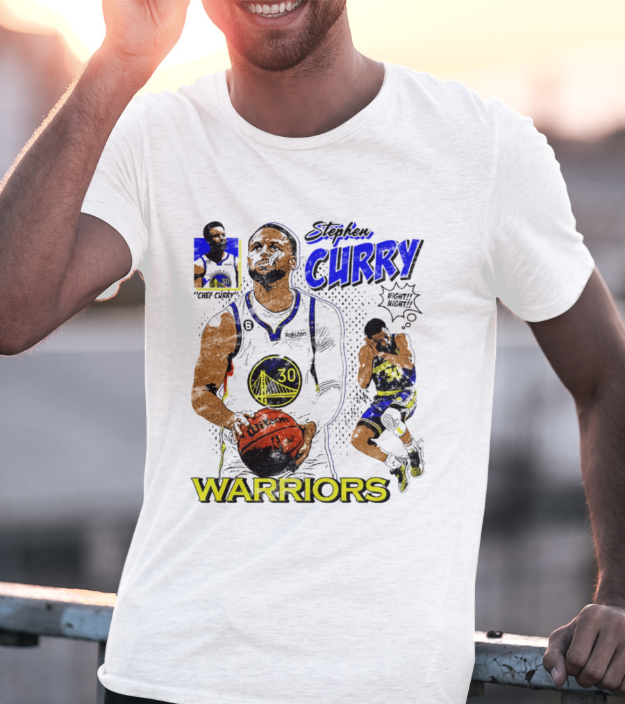 Stephen Curry Golden State Warriors Comic Style Basketball T-Shirt
