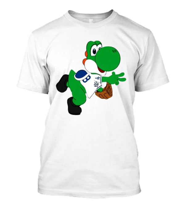 Los Angeles Dodgers Green Dinosaur Cartoon Character Toddler Staple T-Shirt