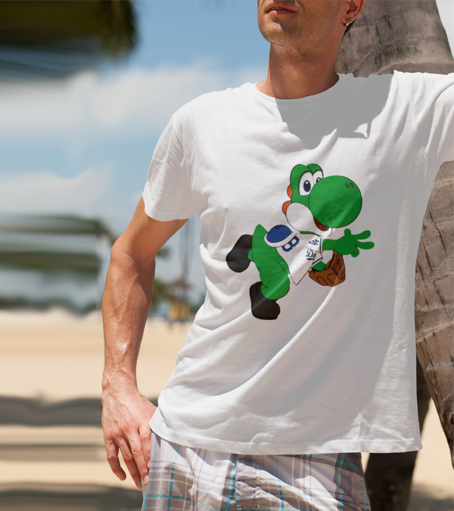 Los Angeles Dodgers Green Dinosaur Cartoon Character Toddler Staple T-Shirt