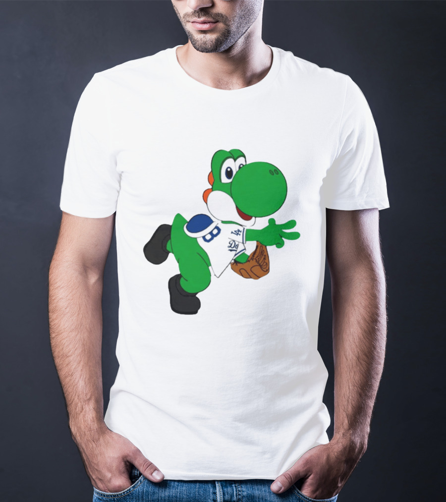 Los Angeles Dodgers Green Dinosaur Cartoon Character Toddler Staple T-Shirt