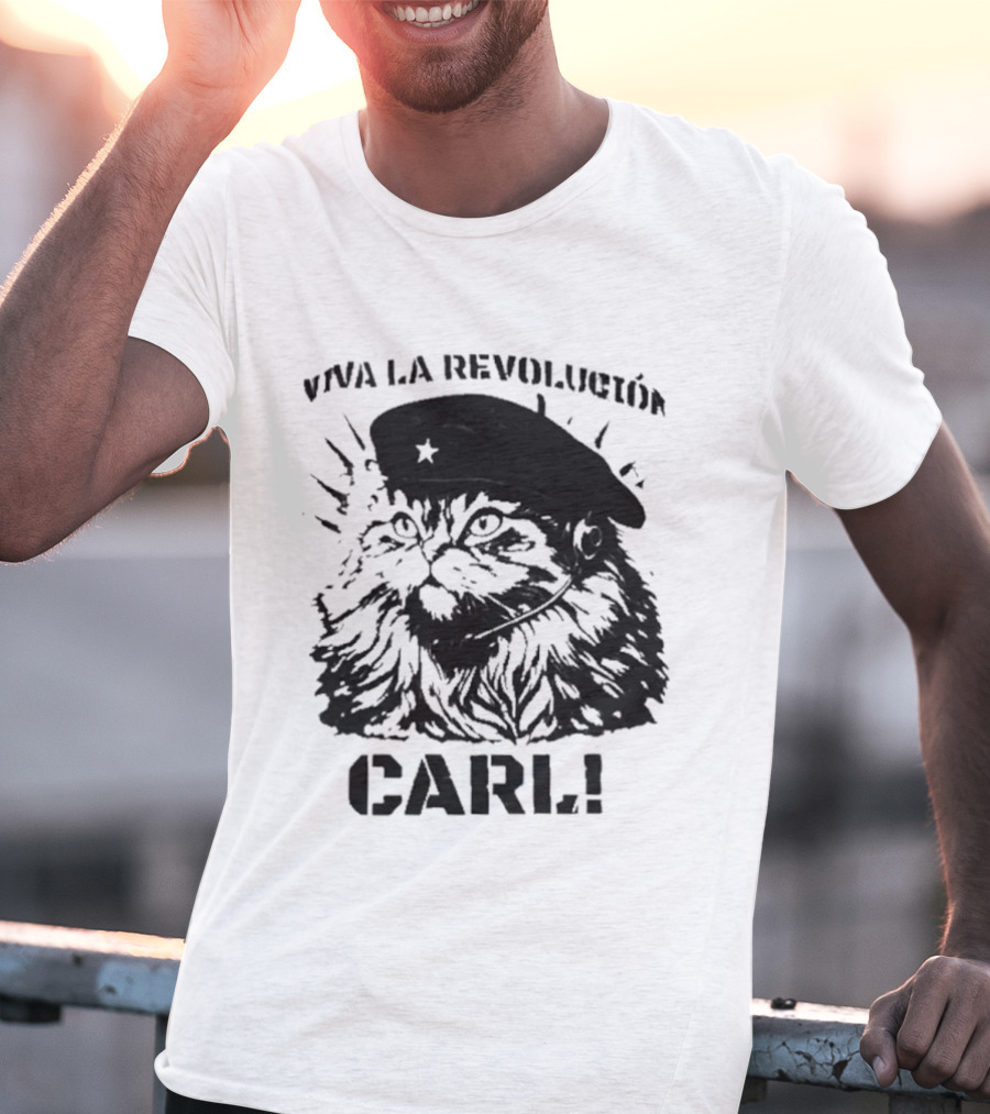Viva La Revolucion Carl Cat With Beret T-Shirt
