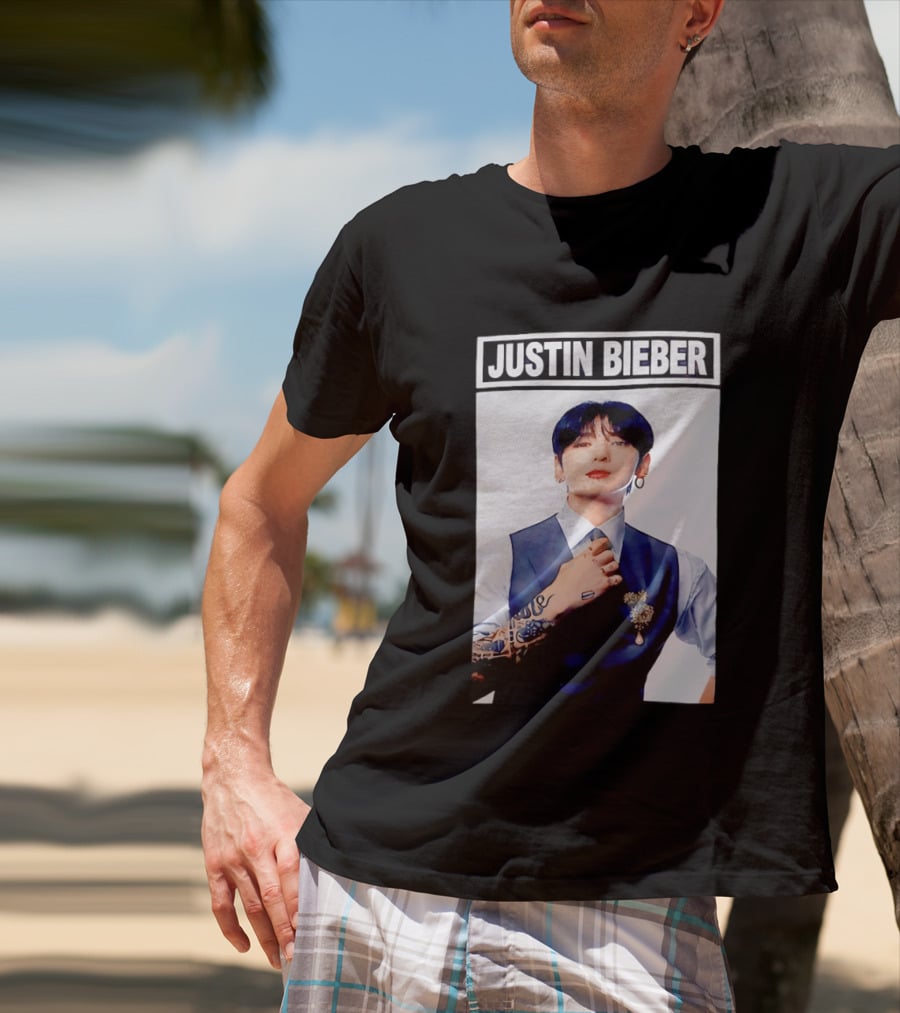 Justin Bieber Jungkook Wearing Suit Tattoo T-Shirt