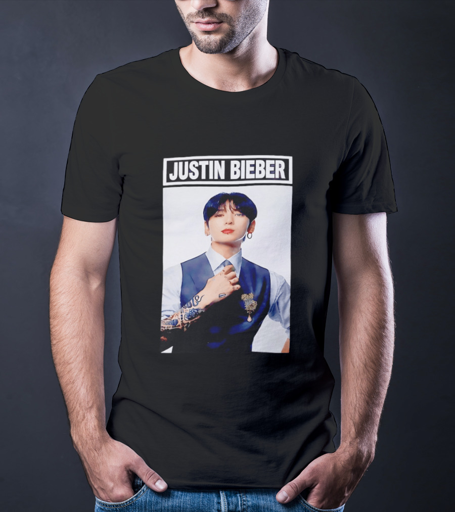 Justin Bieber Jungkook Wearing Suit Tattoo T-Shirt