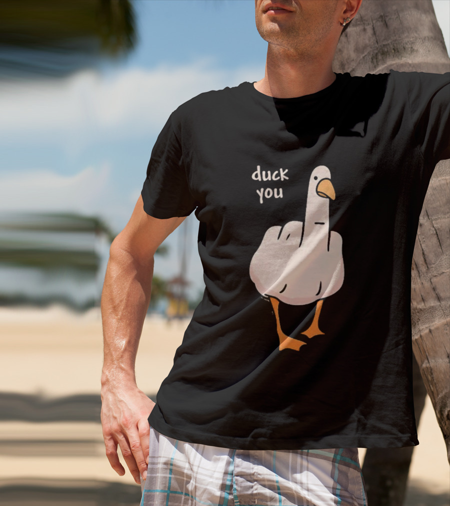 Duck You Middle Finger Duck Cartoon T-Shirt