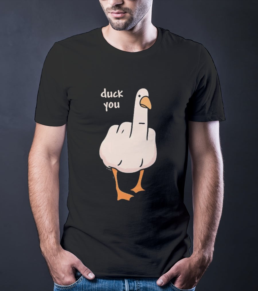 Duck You Middle Finger Duck Cartoon T-Shirt