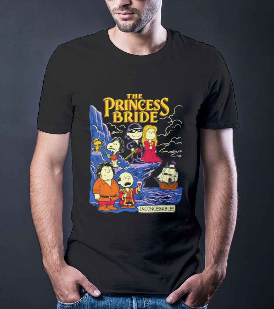 The Princess Bride Peanuts Crossover Featuring Iconic Cartoon Characters T-Shirt