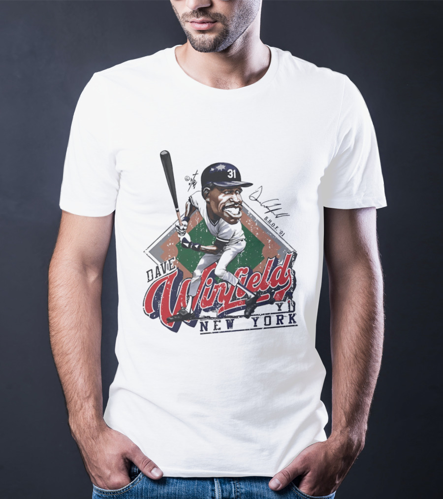 Dave Winfield New York Yankees Major League Baseball Caricature T-Shirt