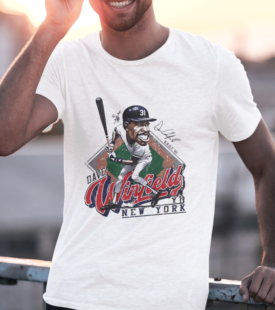 Dave Winfield New York Yankees Major League Baseball Caricature T-Shirt