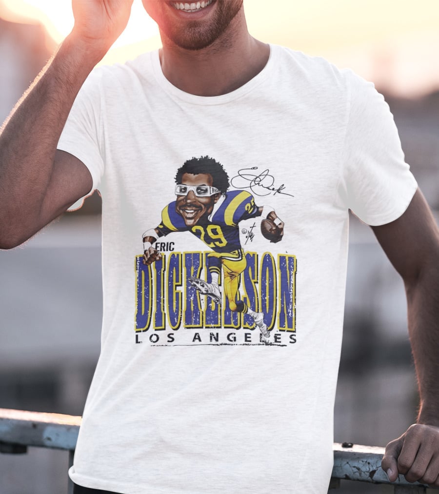 Eric Dickerson Los Angeles Rams Cartoon Running Back T-Shirt