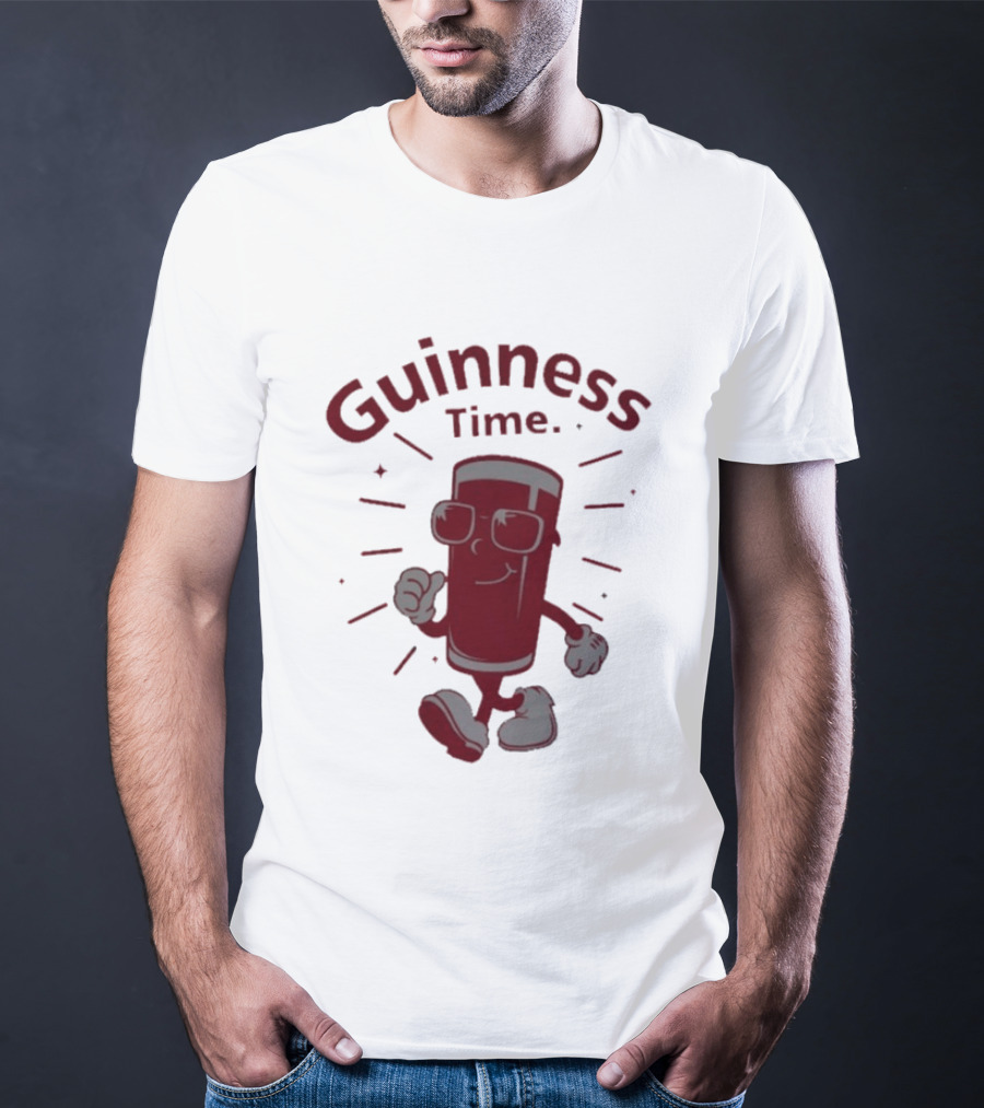 Guinness Time Walking Pint With Sunglasses T-Shirt
