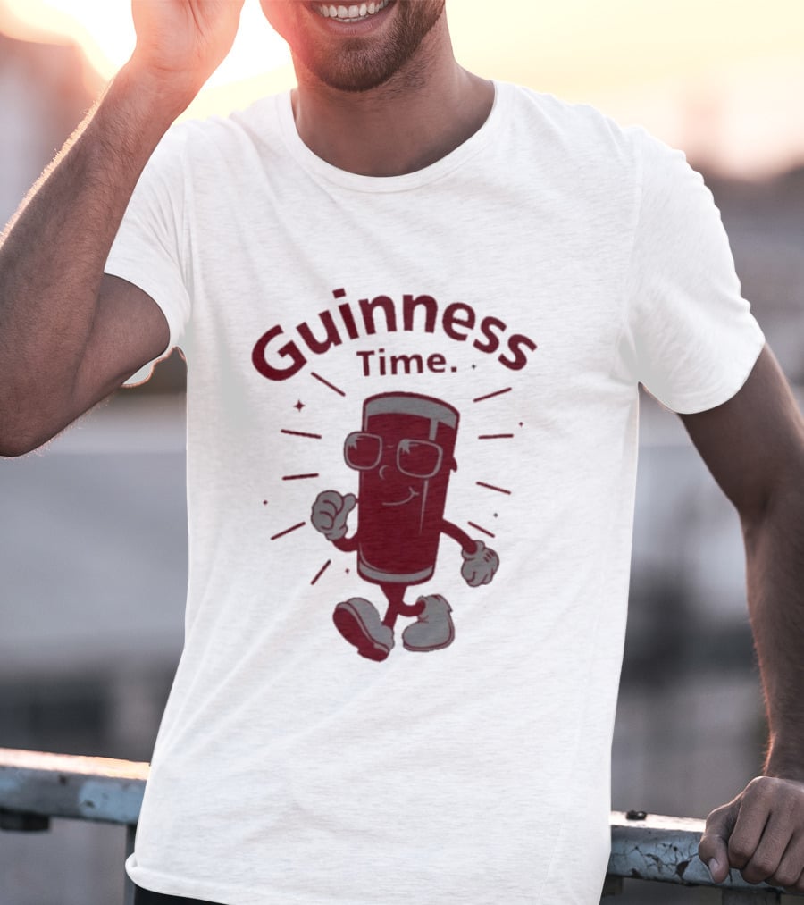 Guinness Time Walking Pint With Sunglasses T-Shirt
