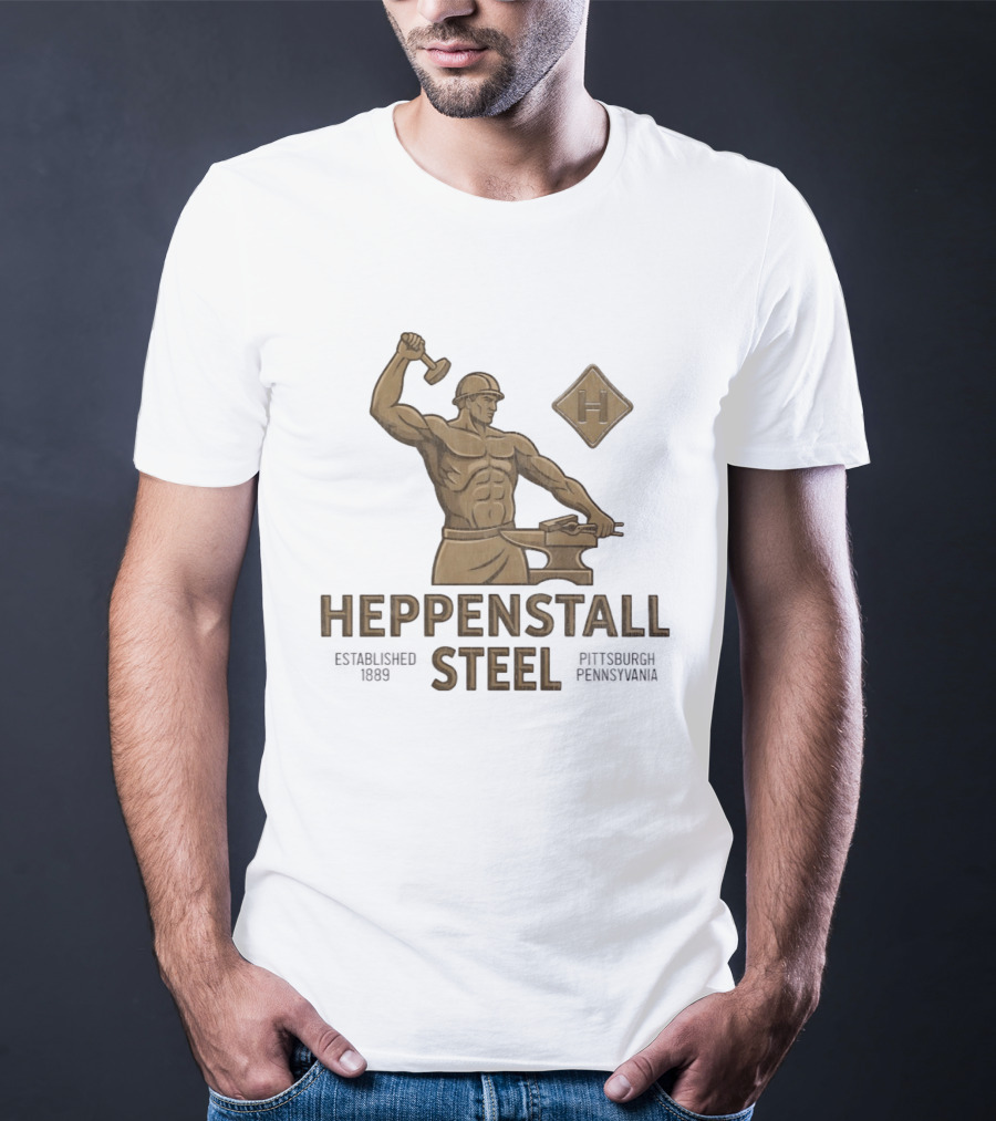 Heppenstall Steel Pittsburgh Pennsylvania Established 1889 Hammer And Anvil Statue T-Shirt