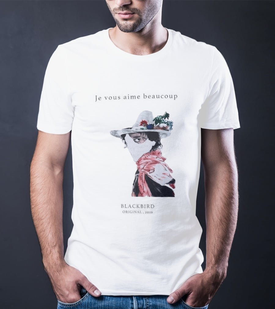Je Vous Aime Beaucoup Blackbird Original 2026 Hat Mask Flower Scarf T-Shirt