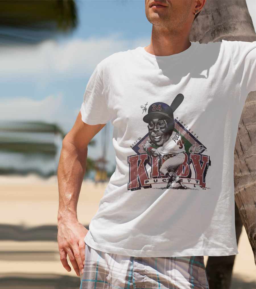 Kirby Puckett 34 Minnesota Twins Baseball Cartoon T-Shirt