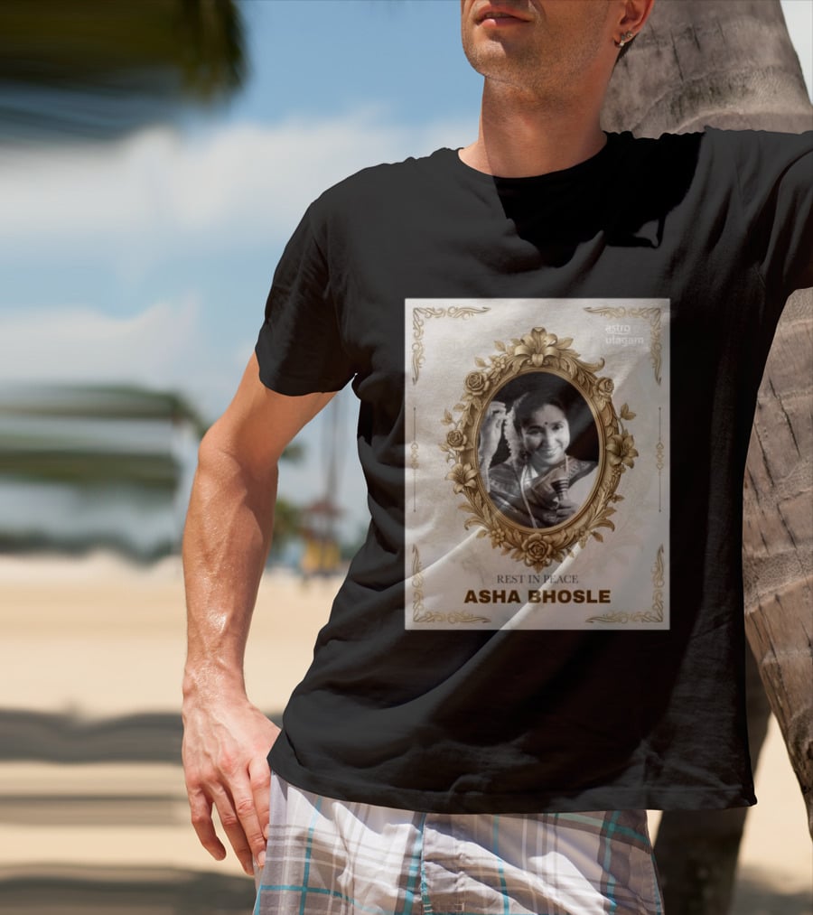 Rest In Peace Asha Bhosle Memorial Tribute Astro Ulagam T-Shirt
