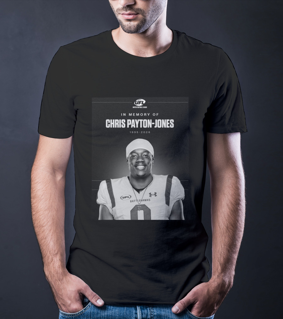 United Football League Battlehawks In Memory Of Chris Payton Jones 1995 2026 T-Shirt