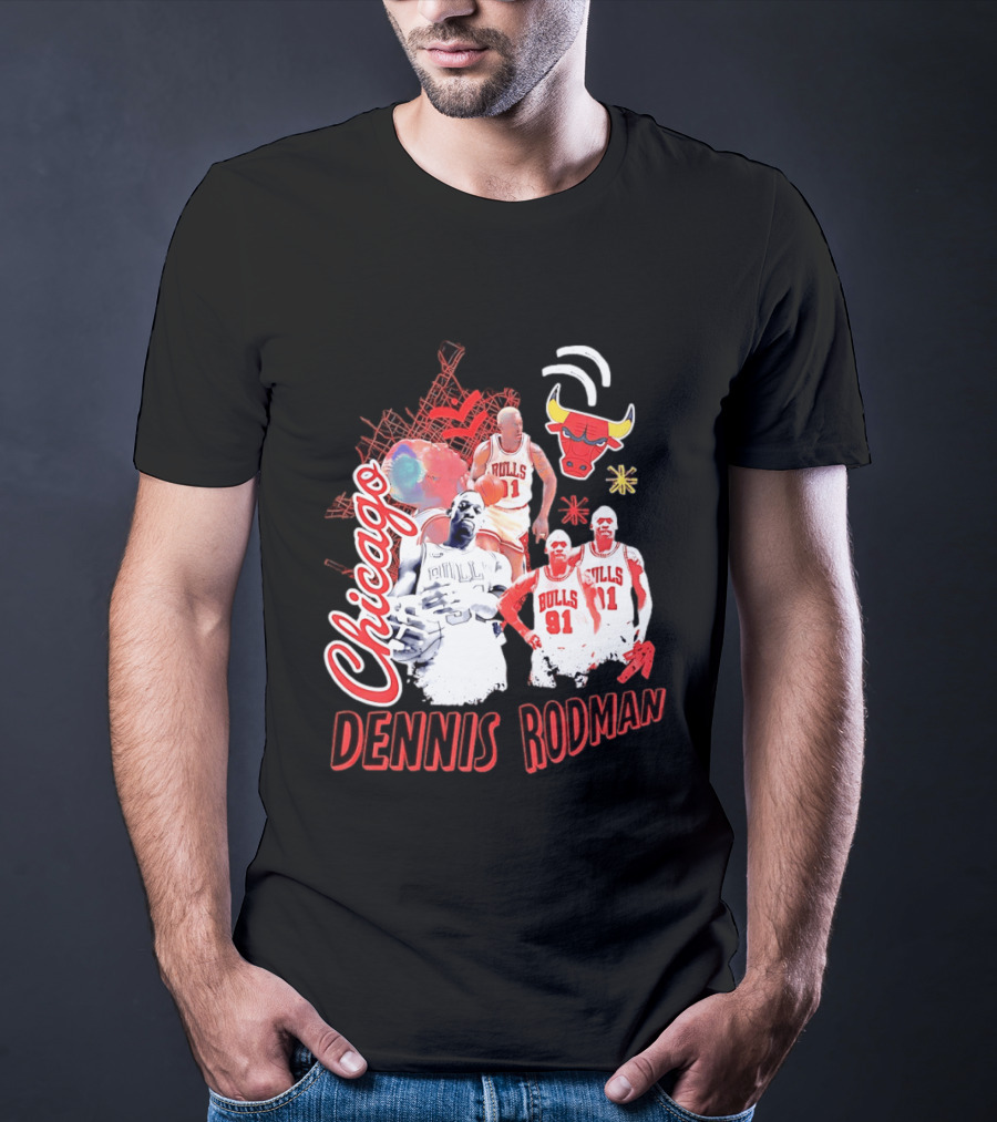 Chicago Bulls Dennis Rodman Vintage Basketball Legend T-Shirt