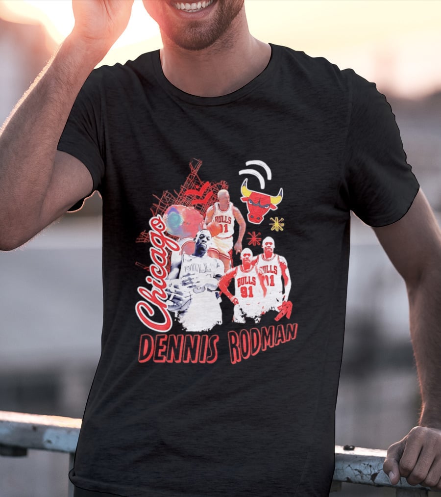 Chicago Bulls Dennis Rodman Vintage Basketball Legend T-Shirt