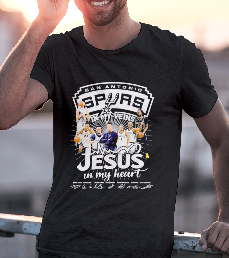 San Antonio Spurs Basketball Passion And Faith With Jesus In My Heart T-Shirt