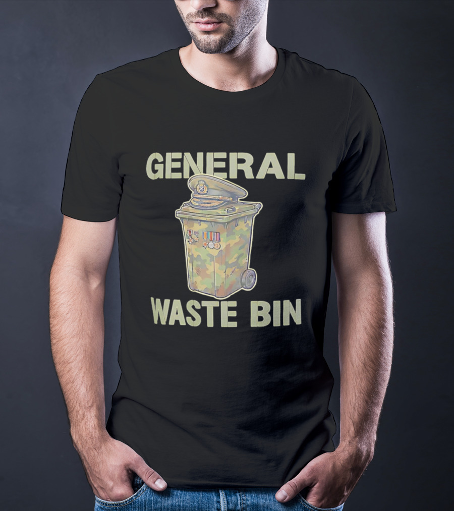 General Waste Bin Camo Trash Hat Medals T-Shirt