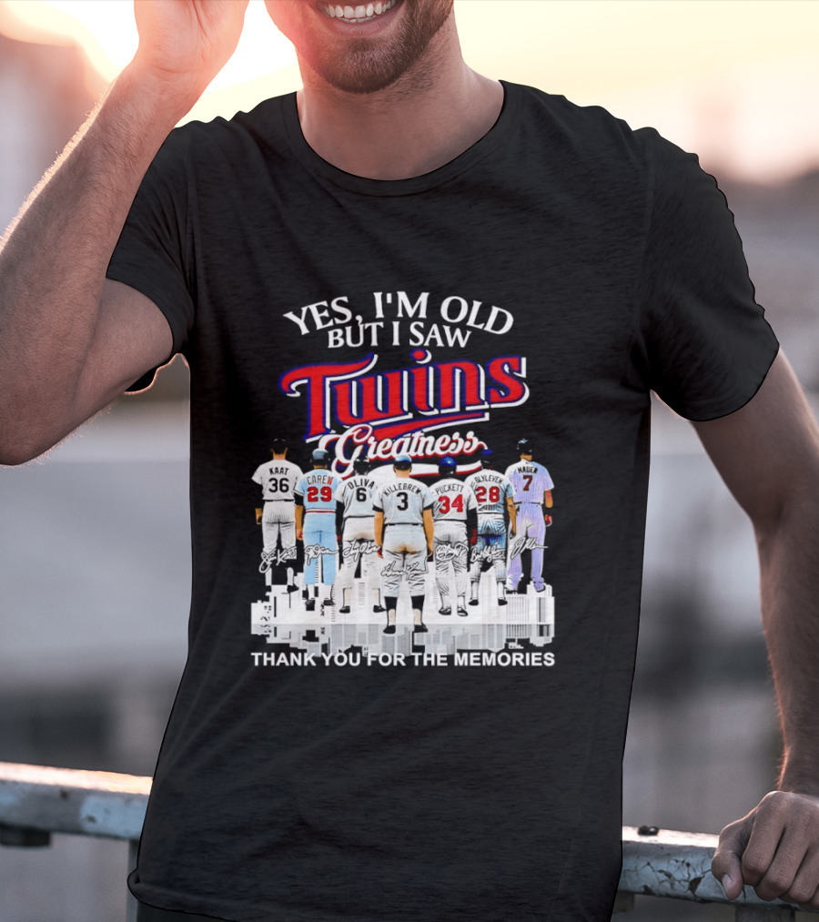 Yes I'm Old But I Saw Twins Greatness Thank You For The Memories T-Shirt