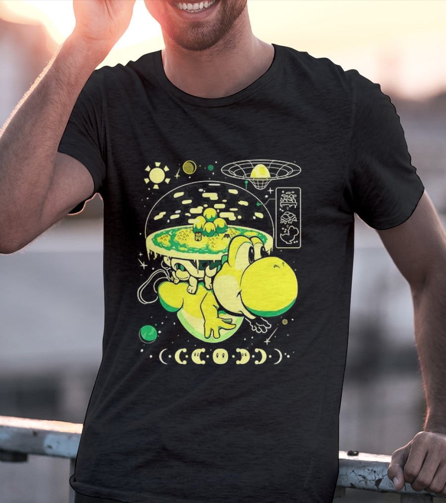 Yoshi Whole World Within His Shell Super Mario World Iconic Nintendo T-Shirt