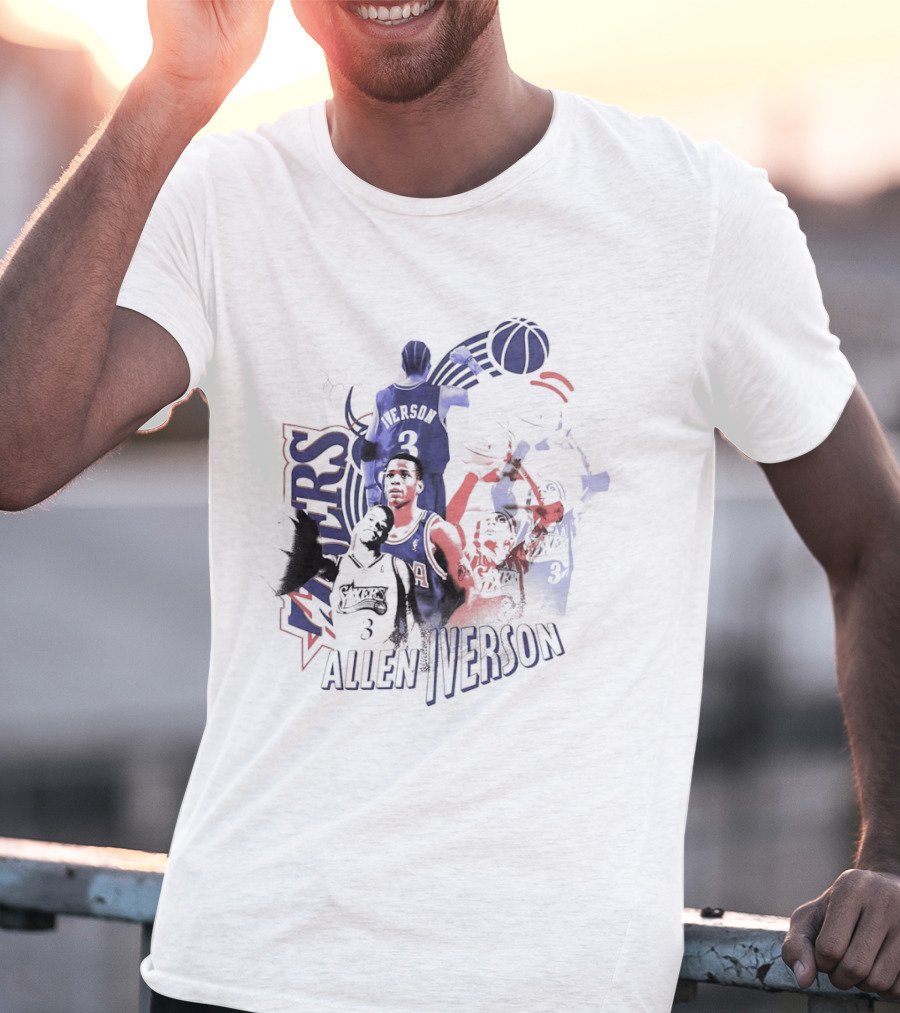 Allen Iverson Philadelphia 76ers Number 3 Basketball T-Shirt