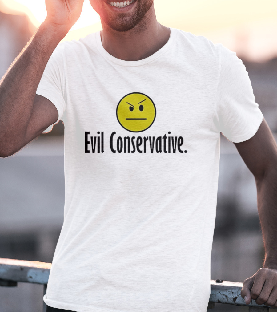 Evil Conservative Smiley Face With Angry Expression T-Shirt