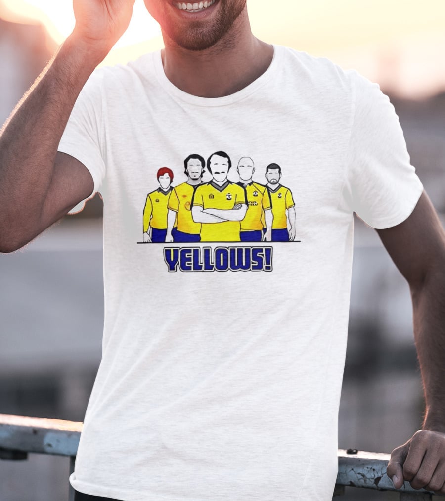 Saints FC Team Yellows Iconic Football Crew Players T-Shirt