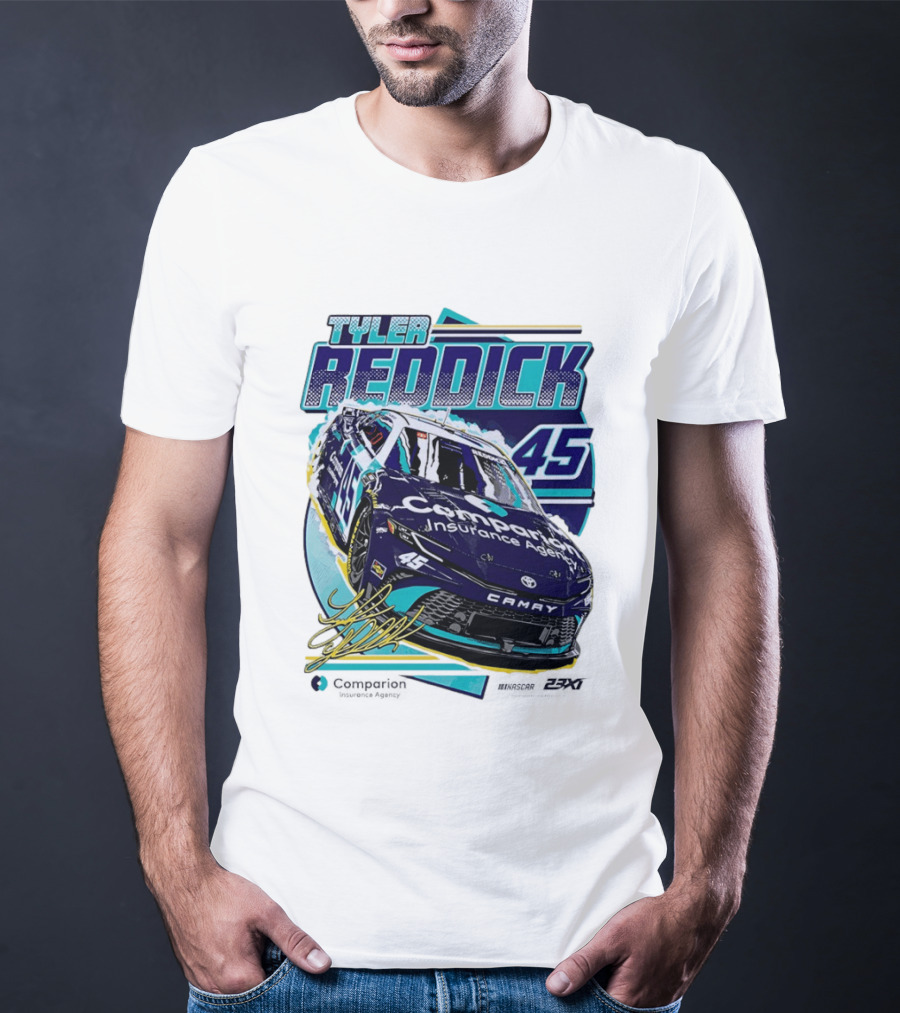 Tyler Reddick 45 Companion Insurance Agent 23XI Racing Toyota Camry T-Shirt